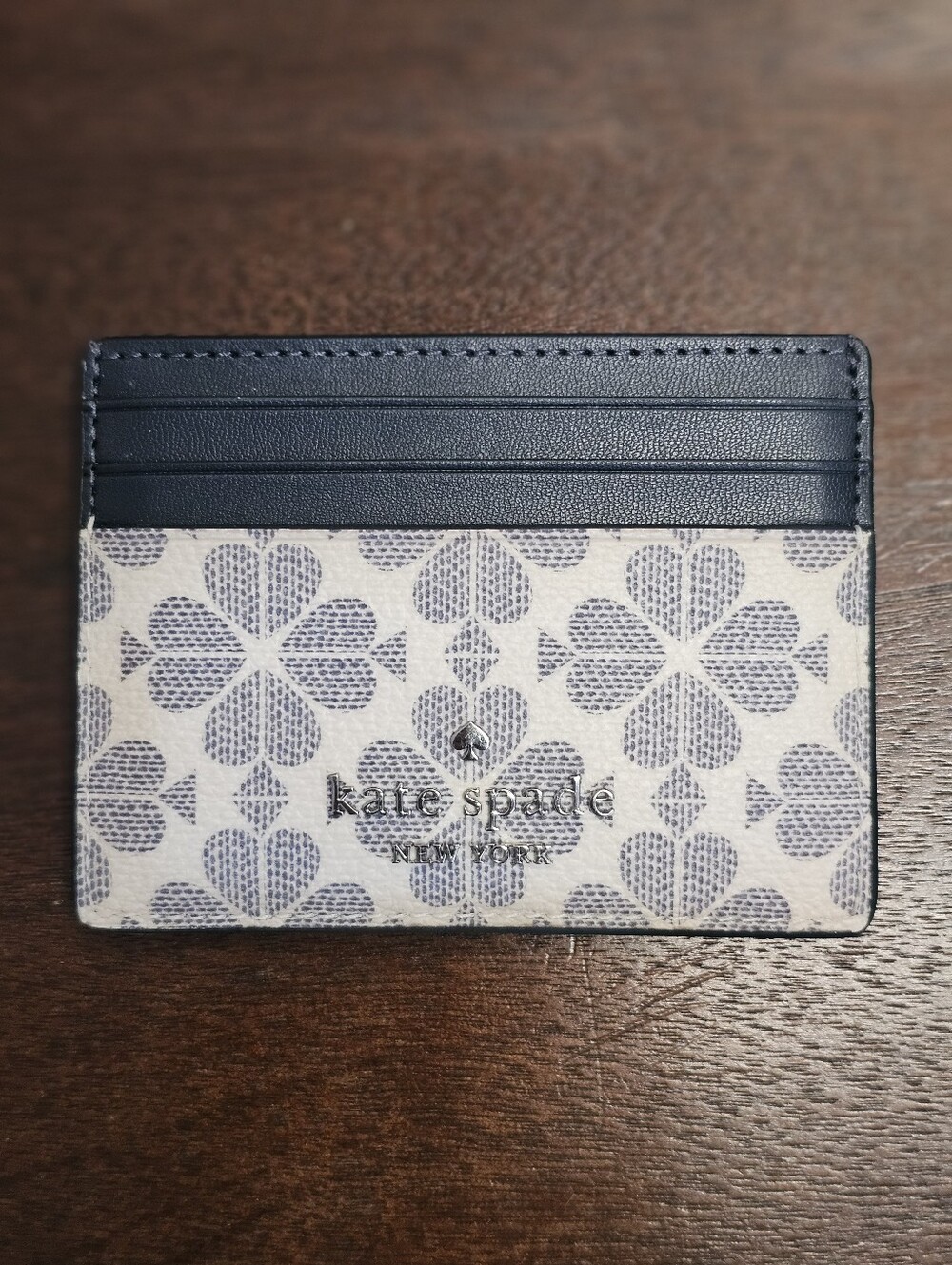 kate spade Navy and Cream Floral Card Case